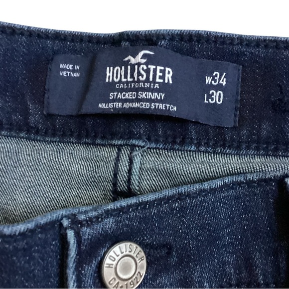 Hollister Mens Stacked Skinny Advanced Stretch Distressed Jeans Size 34 x 30 - Picture 6 of 7